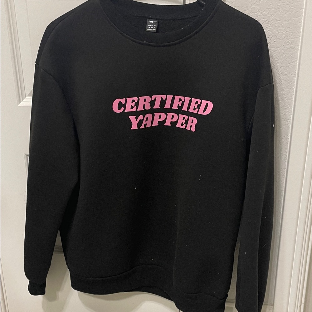 Certified Yapper Black Sweater
